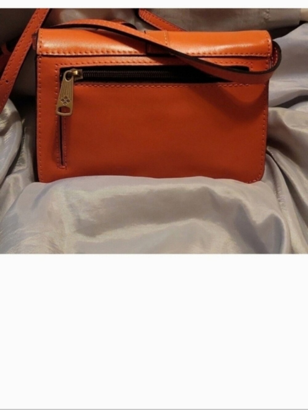 Patricia Nash Orange Tooled Floral Leather Crossbody Bag - Picture 3 of 16